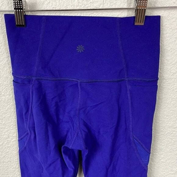 Athleta Salutation Stash Pocket II Blue Purple Mesh 7/8 Tight Leggings Sz XXS - Picture 6 of 12